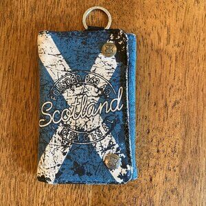 Tri-fold Robbin Ruth Wallet Scotland ID Window Card Cash Change Keyring